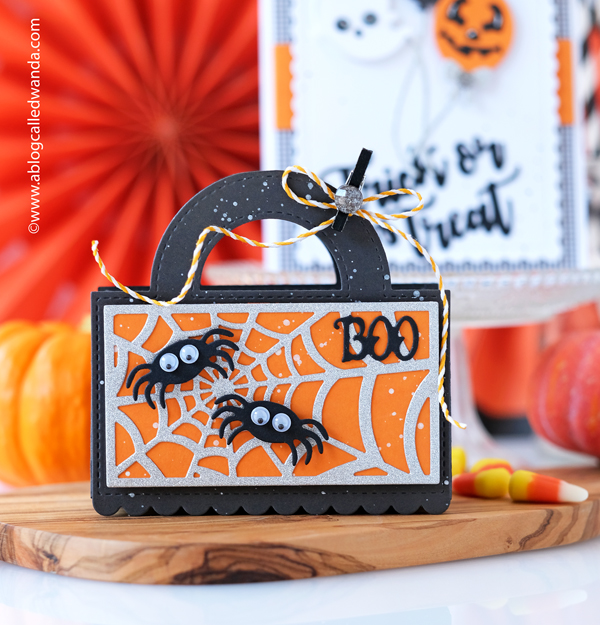 halloween, halloween crafts, halloween party ideas, halloween cards, pixi dust designs, treat box, die cutting, diy halloween, cute halloween, candy treats, scrapbooking, wanda guess, a blog called wanda
