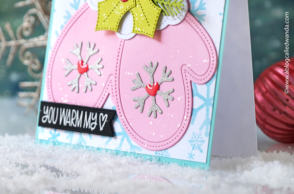 Pretty pink posh, pretty pink posh winter, holiday, stamps and dies, pretty pink posh mitten shaker, winter greens, mittens card ideas, layered snowflakes dies, christmas cards, winter cards, make your own christmas card, snowflakes, holiday, ideas, card layouts, wanda guess, a blog called wanda, winter foliage dies