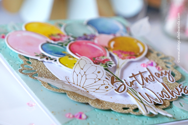 pinkfresh studio, pinkfresh studio stamps and dies, pinkfresh studio washi tape, pinkfresh studio new release, pinkfresh studio celebrate washi, birthday card, balloons, feminine, birthday card ideas, butterflies hot foil, diy birthday card, wanda guess, blog hop, a blog called wanda