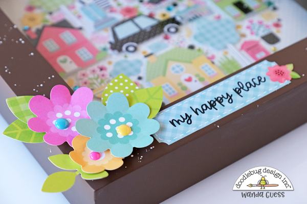 doodlebug, doodlebug design, doodlebug my happy place, doodlebug shadow box, doodlebug shadow box insert, home, frame, project, home decor, scrapbooking, card making, wanda guess, a blog called wanda