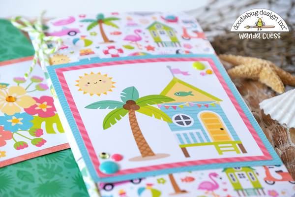 doodlebug, doodlebug paper, doodlebug seaside summer, doodlebug ideas, doodlebug scrapbooking, travelers notebooks, how to make your own travelers notebooks, diy travelers notebooks, scrapbook ideas, make your own scrapbook, wanda guess, a blog called wanda