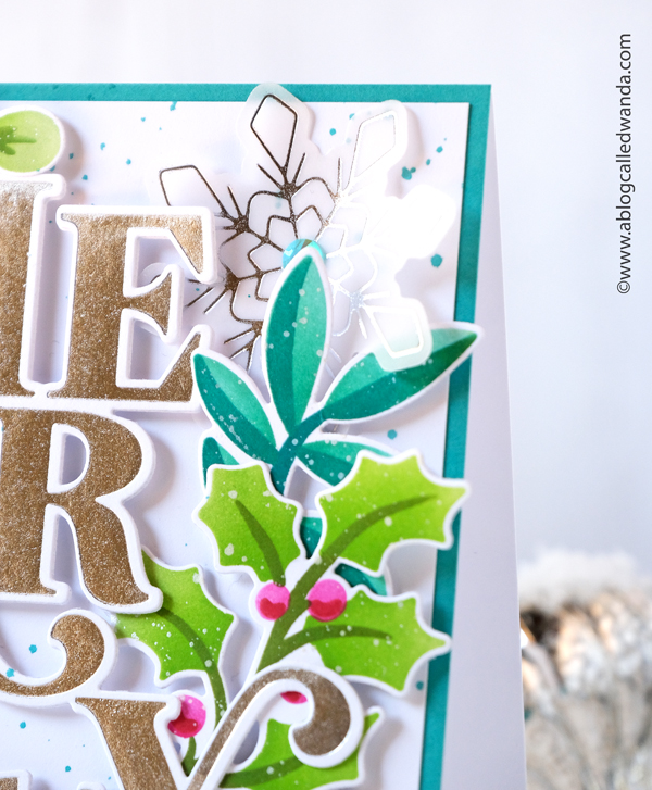 pinkfresh studio, pinkfresh studio stamps and dies, stencils, christmas, winter, new release, ornaments, sparkling diamonds, holiday ornaments, christmas cards, handmade christmas card, card ideas, pinkfresh snowflakes, merry and bright die, hot foil ideas, festive leaves, ink blending, stenciling, wanda guess, blog hop, a blog called wanda