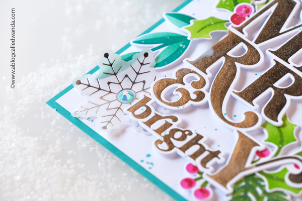 pinkfresh studio, pinkfresh studio stamps and dies, stencils, christmas, winter, new release, ornaments, sparkling diamonds, holiday ornaments, christmas cards, handmade christmas card, card ideas, pinkfresh snowflakes, merry and bright die, hot foil ideas, festive leaves, ink blending, stenciling, wanda guess, blog hop, a blog called wanda