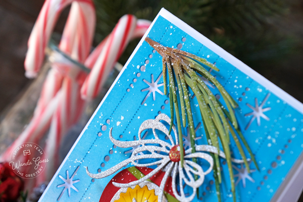 the greetery, the greetery new release, the greetery stamps and dies, the greetery a song of christmas, the greetery jumbo ornament, the greetery mistletoe arches, stencils, stamping, die cutting, christmas cards, handmade christmas cards, winter, card ideas, make your own christmas cards, card layouts, wanda guess, a blog called wanda