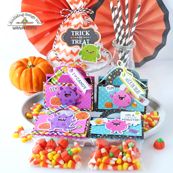 doodlebug, doodlebug monster madness, doodlebug halloween, doodlebug monsters, halloween treat ideas, halloween treat boxes, halloween candy treat bags, pixi dust halloween box, make your own halloween treats, halloween party ideas, wanda guess, a blog called wanda