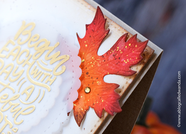 Honey Bee Stamps, Honey Bee stamps and dies, Honey Bee fall foliage, honey bee fall for you stamp set, honey bee wax melts, honey bee autumn, gold embossing, wax seal, leaves, fall card, autumn card ideas, ink blending, vellum, thanksgiving, card layout ideas, wanda guess, a blog called wanda