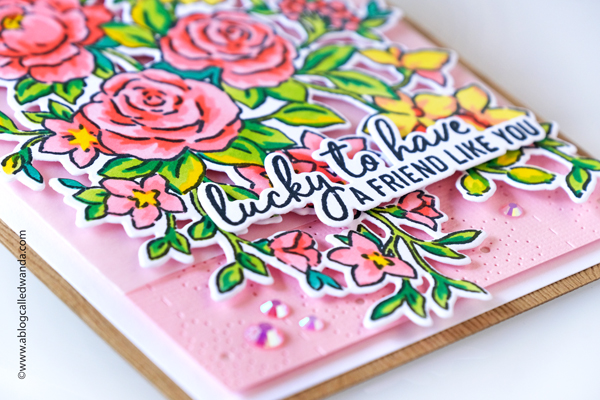 Pinkfresh Studio, Pinkfresh Studio new release, blog hop, Pinkfresh Studio Fancy Rose, Stencils, flowers, Heart Smiles, cards, stamping, die cutting, card ideas, wanda guess, a blog called wanda