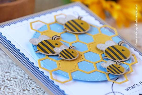 taylored expressions, taylored expressions card kits, card kit, bee's knees kit, bees, stamping, stencils, die cuts, scrapbooking, card ideas, card layouts, taylored expressions stamps, wanda guess, a blog called wanda