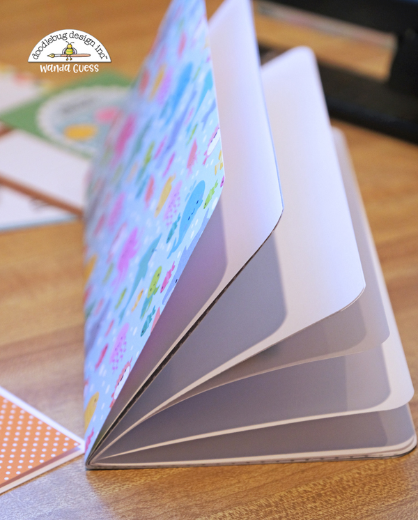 doodlebug, doodlebug paper, doodlebug seaside summer, doodlebug ideas, doodlebug scrapbooking, travelers notebooks, how to make your own travelers notebooks, diy travelers notebooks, scrapbook ideas, make your own scrapbook, wanda guess, a blog called wanda