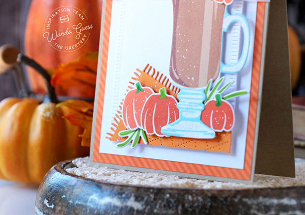 the greetery, the greetery new release, the greetery calico fields, the greetery stamps and dies, the greetery warm and wonderful, the greetery apples, die cutting, stamping, card ideas, card layouts, handmade cards, fall cards, coffee cards, wanda guess, a blog called wanda