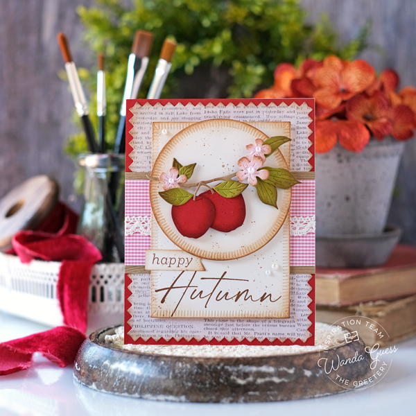 the greetery, the greetery inspiration friday, the greetery botanicuts, the greetery apple, the greetery vintage style, the greetery autumn, fall cards, thanksgiving cards, card ideas, the greetery patchwork, wanda guess, a blog called wanda