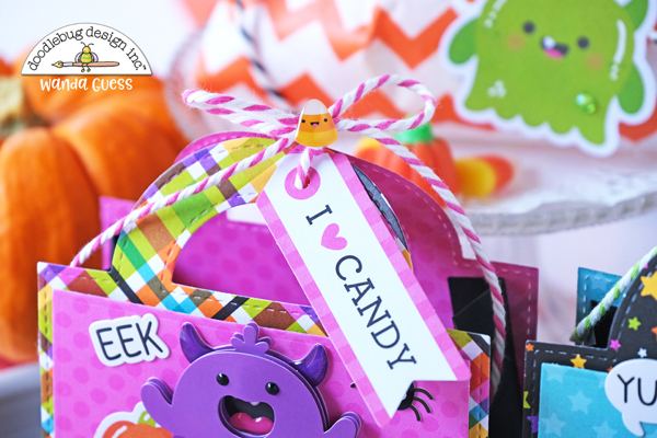doodlebug, doodlebug monster madness, doodlebug halloween, doodlebug monsters, halloween treat ideas, halloween treat boxes, halloween candy treat bags, pixi dust halloween box, make your own halloween treats, halloween party ideas, wanda guess, a blog called wanda