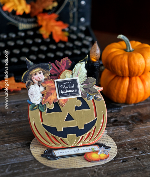 anna griffin, anna griffin cards, anna griffin halloween, halloween ideas, halloween cards, vintage halloween, handmade cards, card kits, make your own halloween crafts, halloween invitations, skeletons, witches, easel cards, easel die cuts, jack o lantern, wanda guess, a blog called wanda