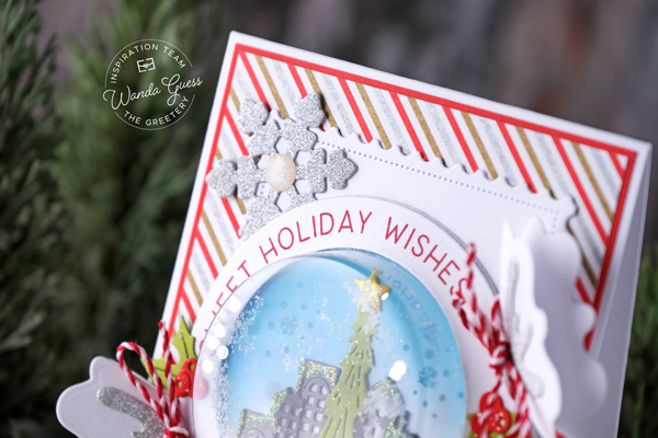 the greetery, the greetery stamps and dies, the greetery christmas, the greetery TGIF, the greetery blog, the greetery candy pops, shaker card, snowglobe card, Christmas time in the city, the greetery snowflake soiree, the greetery card ideas, wanda guess, the greetery design team, christmas cards, handmade, a blog called wanda