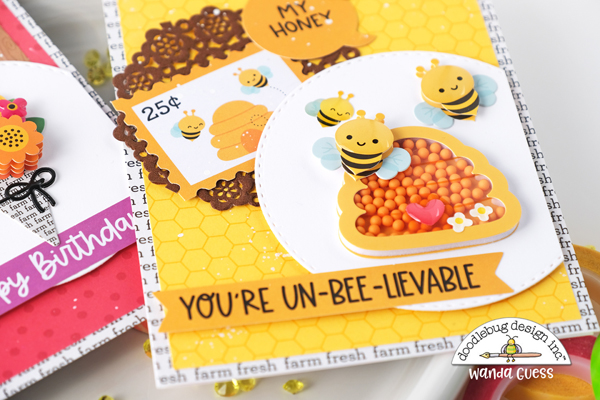 doodlebug, doodlebug design, doodlebug farmers market collection, fall, autumn, farmers market, scrapbooking, cards, handmade, card ideas with scrapbook paper, birthday cards, bees, sunflowers, doodlebug cards, wanda guess, a blog called wanda