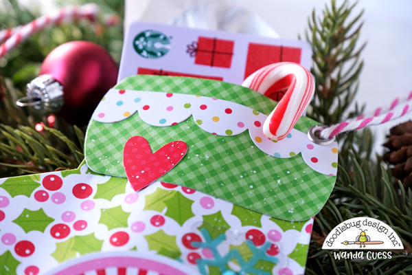 doodlebug designs, doodlebug, doodlebug paper, doodlebug candy cane lane, doodlebug christmas, winter, mittens, gift card ideas, gift card holder, diy, make your own ornaments, coffee card holder, paper ornaments, cute christmas crafts, wanda guess, a blog called wanda