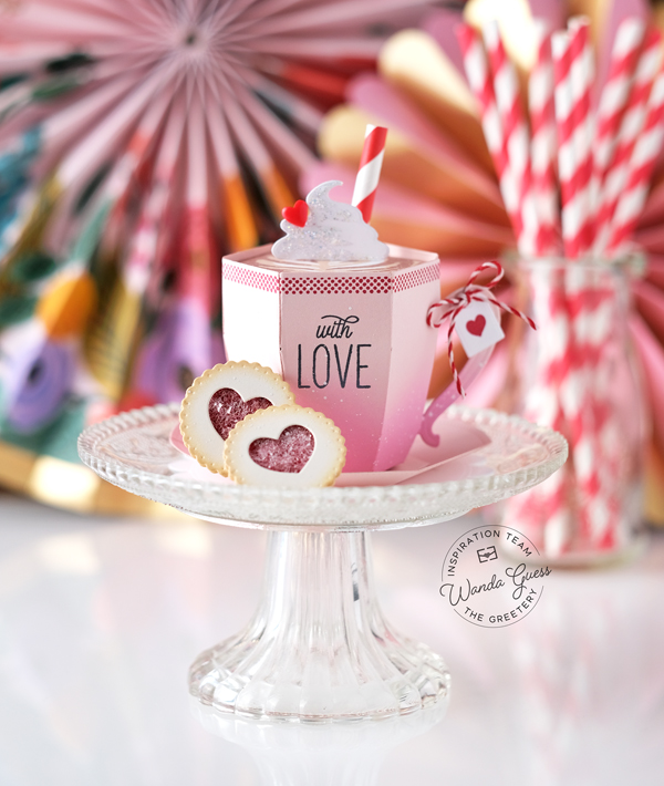 the greetery, the greetery stamps and dies, the greetery hug in a mug, the greetery valentines, the greetery cake pops, the greetery crimped notecard, the greetery shapely hearts, diy valentines, valentine ideas, party ideas, handmade valentines, valentines crafts, homemade, wanda guess, a blog called wanda, valentine party, coffee crafts, card ideas