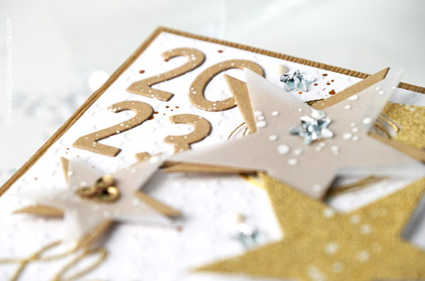 papercrafting, card ideas, card layouts, handmade cards, make your own new year cards, embossing folder, dies, stars, pretty pink posh, taylored expressions, hero arts, 2023 card, new years card ideas, scrapbooking, wanda guess, a blog called wanda