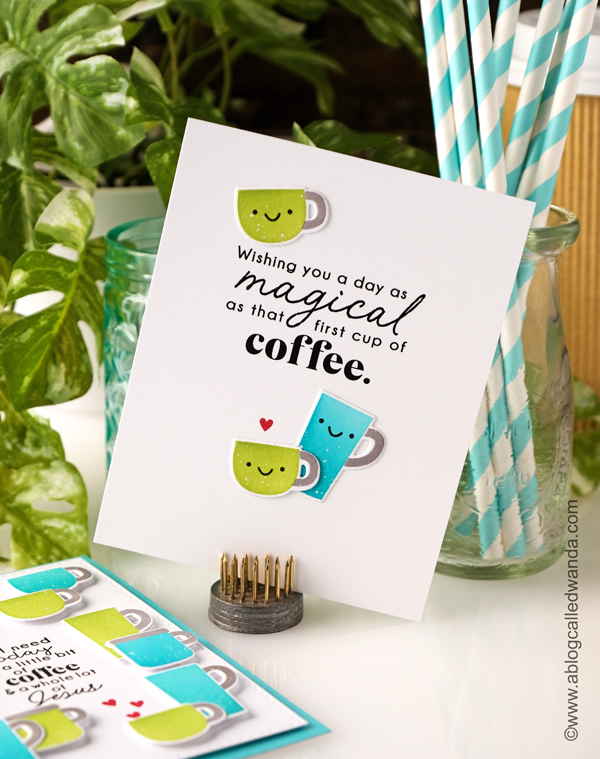 taylored expressions, taylored expressions card kit, perk up card kit, coffee crafts, coffee card, handmade cards, coffee theme, jesus and coffee, taylored expressions stamps and stencils, handmade card ideas, friendship, wanda guess, a blog called wanda