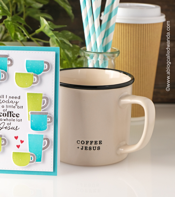 taylored expressions, taylored expressions card kit, perk up card kit, coffee crafts, coffee card, handmade cards, coffee theme, jesus and coffee, taylored expressions stamps and stencils, handmade card ideas, friendship, wanda guess, a blog called wanda