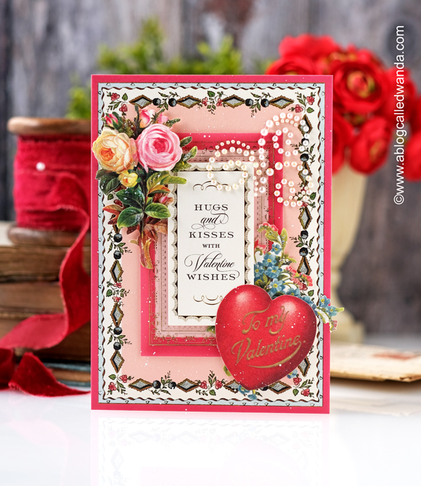 valentines cards, valentines day, diy valentine, vintage valentines, make your own valentine cards, anna griffin kit, anna griffin valentine, anna griffin cards, card ideas, vintage, paper crafting, handmade, wanda guess, a blog called wanda