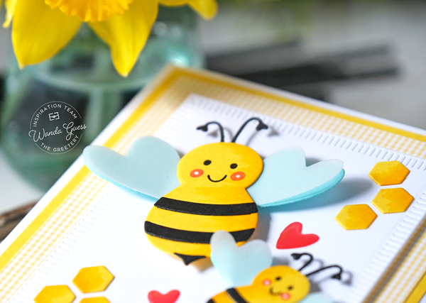 the greetery, the greetery new release, the greetery new beginnings release, the greetery spring, flowers, stencils, stamps and dies, easter, baby face, the greetery spring meadow, the greetery spring sprays, the greetery rejoice, hot foil, diy easter, easter cards, distress inks, bee dies, handmade cards, wanda guess, a blog called wanda