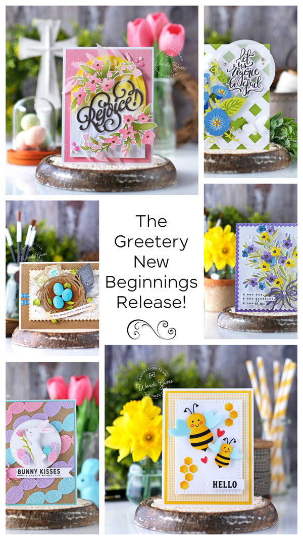 The Greetery new release spring 2023 - new beginnings, easter, stamps, dies, handmade cards