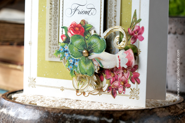 anna griffin card kit, anna griffin st. patrick's day, st patricks day cards, card ideas, anna griffin cards, anna griffin ideas, vellum toppers, lucky, handmade, scrapbooking, st patricks day ideas, card layouts, rosettes, alexandra renke heart rosette, vintage style, vintage cards, wanda guess, a blog called wanda