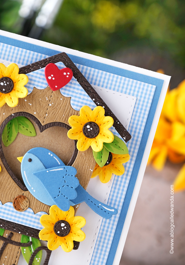 pretty pink posh, pretty pink posh new release, pretty pink posh stamps and dies, blog hop, just a note script die, spring foliage dies, Decorative Birdhouse pretty pink posh, Stiched birds dies, card ideas, handmade cards, stamping ideas, wanda guess, a blog called wanda