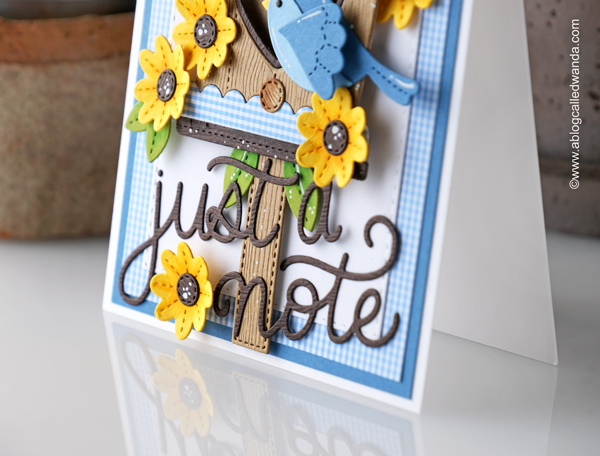 pretty pink posh, pretty pink posh new release, pretty pink posh stamps and dies, blog hop, just a note script die, spring foliage dies, Decorative Birdhouse pretty pink posh, Stiched birds dies, card ideas, handmade cards, stamping ideas, wanda guess, a blog called wanda