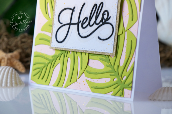 the greetery, the greetery stamps and dies, the greetery urban jungle, the greetery new release, cardmaking, handmade cards, stamps and dies, wanda guess, a blog called wanda, the greetery hibiscus dies, the greetery modern planters, the greetery woven cane background die, the greetery monstera die, tropical cards