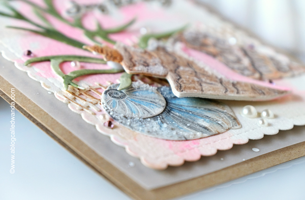 a blog called wanda, card layouts, cottage countryside, handmade card ideas, honey bee stamps, honey bee stamps and dies, honey bee stamps card ideas, ink blending, lovely layers, seas the day stamp set, seashells dies, shoreline scene builder dies, spring cottage village dies, summer cards, wanda guess, watercolor pencils, winter village dies