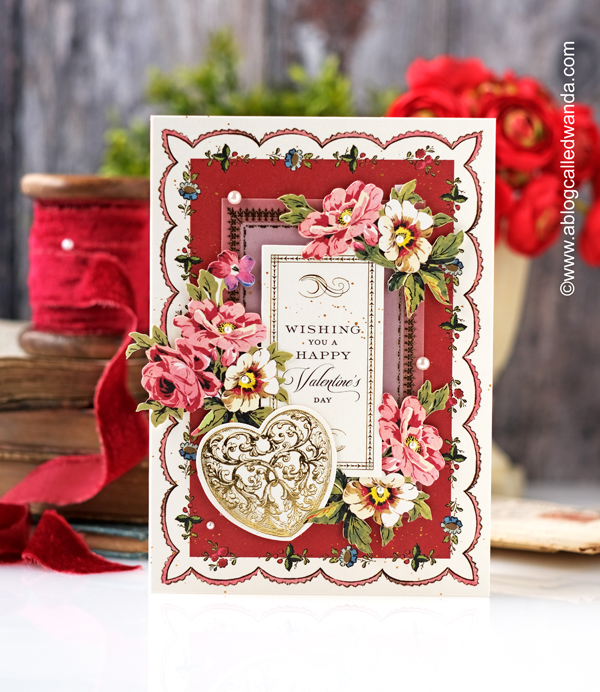valentines cards, valentines day, diy valentine, vintage valentines, make your own valentine cards, anna griffin kit, anna griffin valentine, anna griffin cards, card ideas, vintage, paper crafting, handmade, wanda guess, a blog called wanda