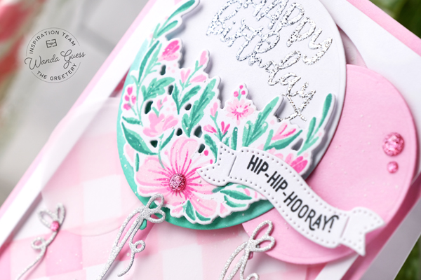 a blog called wanda, balloons cards, birthday card, card ideas, card layouts, card making, distress inks, make your own birthday card, stencils, the greetery, the greetery balloon bouquet, the greetery cake pops, the greetery square dance, the greetery stamps and dies, wanda guess