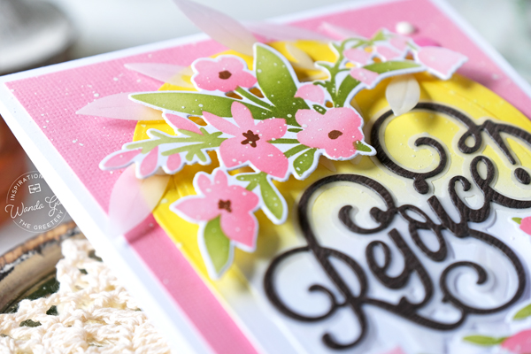 the greetery, the greetery new release, the greetery new beginnings release, the greetery spring, flowers, stencils, stamps and dies, easter, baby face, the greetery spring meadow, the greetery spring sprays, the greetery rejoice, hot foil, diy easter, easter cards, distress inks, bee dies, handmade cards, wanda guess, a blog called wanda