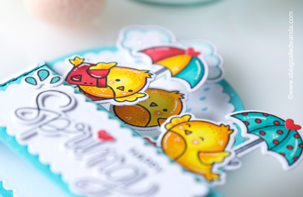 Pretty Pink Posh, pretty pink posh new release, pretty pink posh easter, stamps and dies, stencils, easter, spring, bunny, easter bunny, mug, spring foliage dies, spring chicks stamp set, pretty pink posh scallop box card, pop up card, easter ideas, easter mug additions, leafy spring wreath, handmade, diy, copic coloring, wanda guess, a blog called wanda