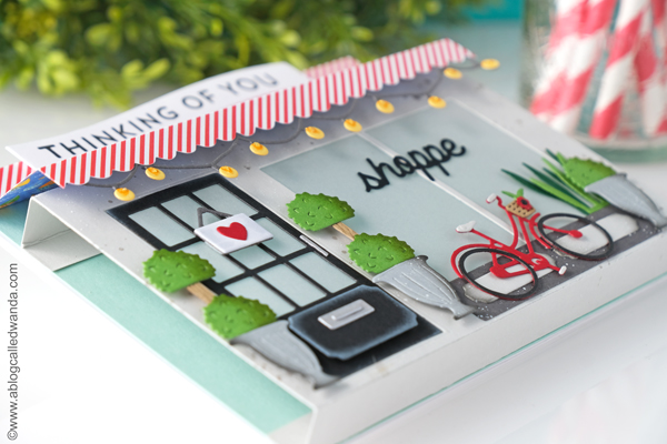 concord and 9th, concord & 9th, concord and 9th stamps and dies, concord and 9th shoppe, fashion shoppe dies, flower shoppe dies, window shoppe pop up, pop up cards, pop up card ideas, handmade cards, stamping, diy, make your own cards, card sketches, card layouts, craft ideas, march new release, wanda guess, a blog called wanda