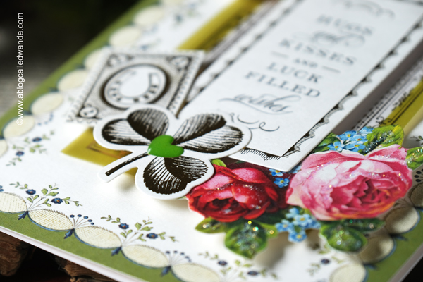 anna griffin card kit, anna griffin st. patrick's day, st patricks day cards, card ideas, anna griffin cards, anna griffin ideas, vellum toppers, lucky, handmade, scrapbooking, st patricks day ideas, card layouts, rosettes, alexandra renke heart rosette, vintage style, vintage cards, wanda guess, a blog called wanda
