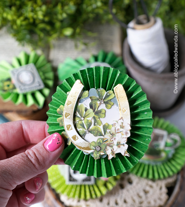 anna griffin card kit, anna griffin st. patrick's day, st patricks day cards, card ideas, anna griffin cards, anna griffin ideas, vellum toppers, lucky, handmade, scrapbooking, st patricks day ideas, card layouts, rosettes, alexandra renke heart rosette, vintage style, vintage cards, wanda guess, a blog called wanda