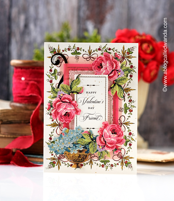 valentines cards, valentines day, diy valentine, vintage valentines, make your own valentine cards, anna griffin kit, anna griffin valentine, anna griffin cards, card ideas, vintage, paper crafting, handmade, wanda guess, a blog called wanda