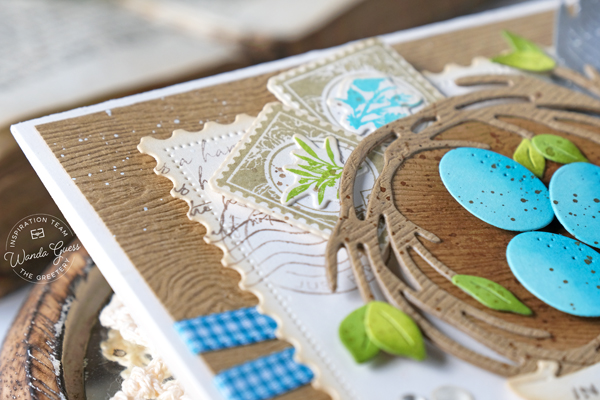 the greetery, the greetery new release, the greetery new beginnings, the greetery ribbon maker, the greetery curio, the greetery feather, the greetery morning glory, the greetery spring meadow, the greetery spring sprays, stencils, stamps and dies, easter, diy, handmade, easter cards, spring, wanda guess, a blog called wanda