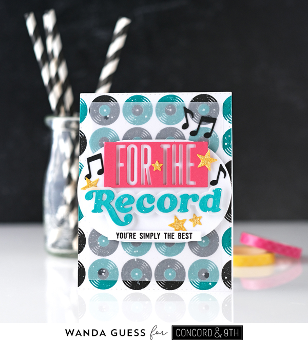 concord and 9th, concord & 9th, concord and 9th stamps and dies, concord and 9th little crate, concord and 9th for the record, concord and 9th greatest hits, handmade cards, stamping, diy, make your own cards, card sketches, card layouts, craft ideas, march new release, 50's theme, 50th birthday, records, albums, party treat box, vintage vinyl, oldies, wanda guess, a blog called wanda