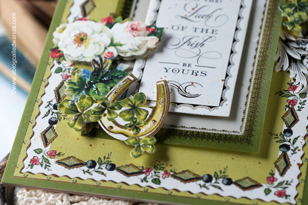 anna griffin card kit, anna griffin st. patrick's day, st patricks day cards, card ideas, anna griffin cards, anna griffin ideas, vellum toppers, lucky, handmade, scrapbooking, st patricks day ideas, card layouts, rosettes, alexandra renke heart rosette, vintage style, vintage cards, wanda guess, a blog called wanda