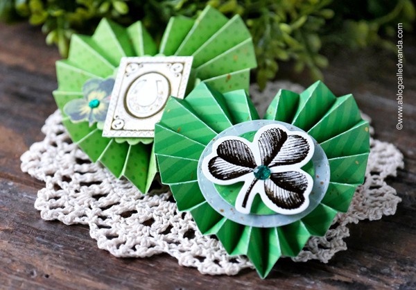 anna griffin card kit, anna griffin st. patrick's day, st patricks day cards, card ideas, anna griffin cards, anna griffin ideas, vellum toppers, lucky, handmade, scrapbooking, st patricks day ideas, card layouts, rosettes, alexandra renke heart rosette, vintage style, vintage cards, wanda guess, a blog called wanda