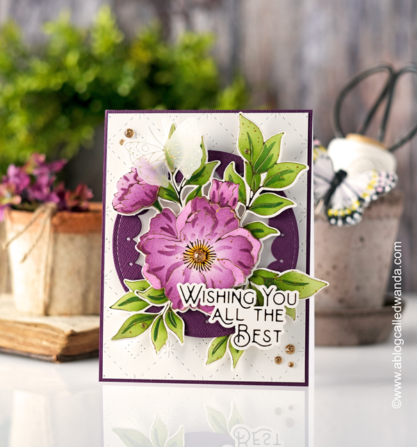 a blog called wanda, card ideas, floral card ideas, handmade cards, papercrafting, pinkfresh studio, pinkfresh studio flowers, pinkfresh studio hot foil, pinkfresh studio new release, pinkfresh studio stamps and dies and stencils, pinkfresh studio wonderful in every way stamps and stencils, pinkfresh studio wonderful sentiments, scrapbooking, stencils, wanda guess