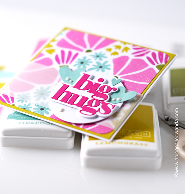 concord and 9th, concord & 9th, concord and 9th new color collection, concord and 9th new colors, new ink pads, new cardstock, concord and 9th flower press stencil, just say more dies, card making, stencils, handmade cards, card ideas, card layouts, wanda guess, a blog called wanda