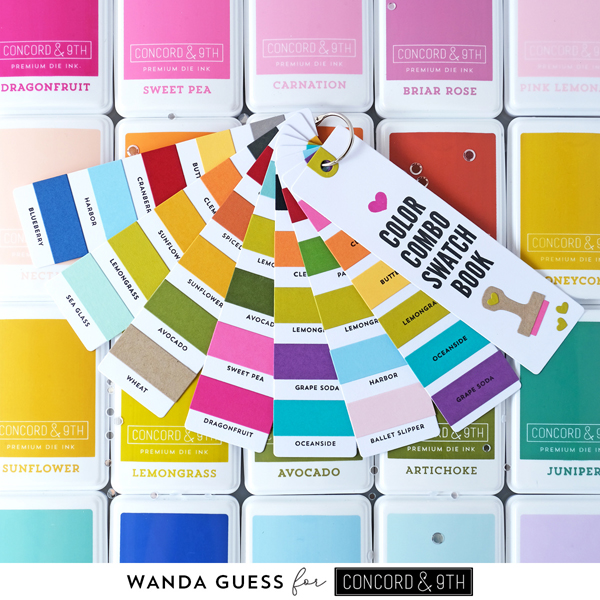 concord and 9th, concord & 9th, concord and 9th new colors, new colors ink pads, new colors cardstock, concord and 9th swatchbooks, swatches, colors, stamping, die cutting, card making, handmade cards, wanda guess, a blog called wanda