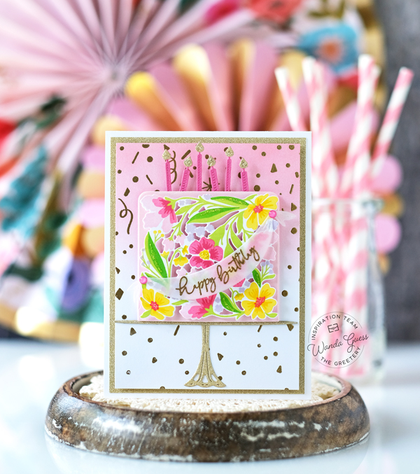 the greetery, the greetery new release, the greetery hip hip hooray, the greetery stamps and dies, stencils, birthday, birthday cards, handmade, stamps, card sketches, the greetery birthday ideas, the greetery hey cupcake, the greetery takes the cake, the greetery gifts galore, wanda guess, a blog called wanda