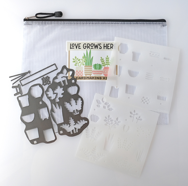 taylored expressions, taylored expressions card kit, taylored expressions love grows here kit, plants, stamps, dies, card ideas, cards with plants, stencils, ink blending, wanda guess, a blog called wanda