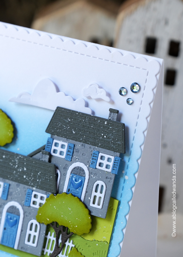 a blog called wanda, card layouts, cottage countryside, handmade card ideas, honey bee stamps, honey bee stamps and dies, honey bee stamps card ideas, ink blending, lovely layers, seas the day stamp set, seashells dies, shoreline scene builder dies, spring cottage village dies, summer cards, wanda guess, watercolor pencils, winter village dies